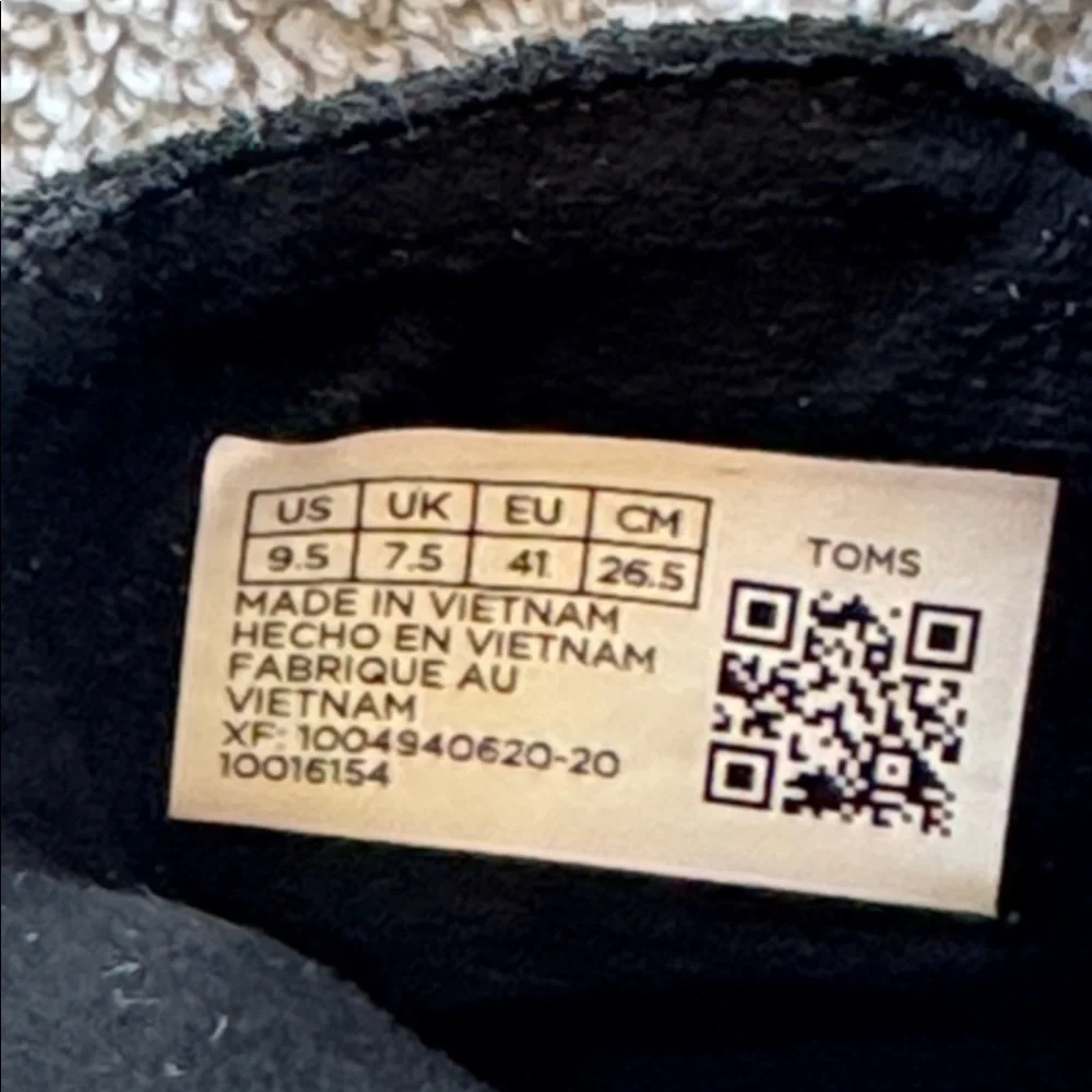Toms Black Suede & leopard print women’s ‎ Jaime slip on shoes size 9.5 sneakers